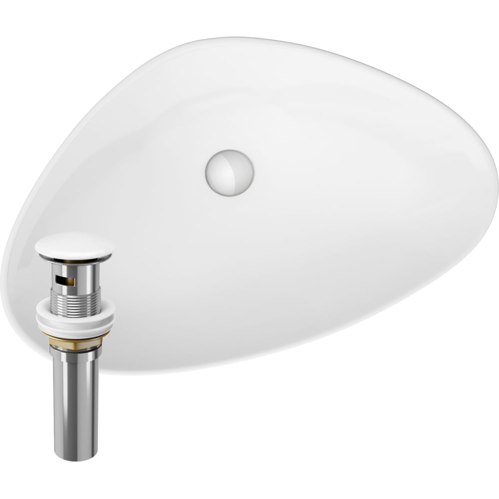 Изображение товара Накладная раковина Bauedge BAU Triangle 59x39 белая с донным клапаном