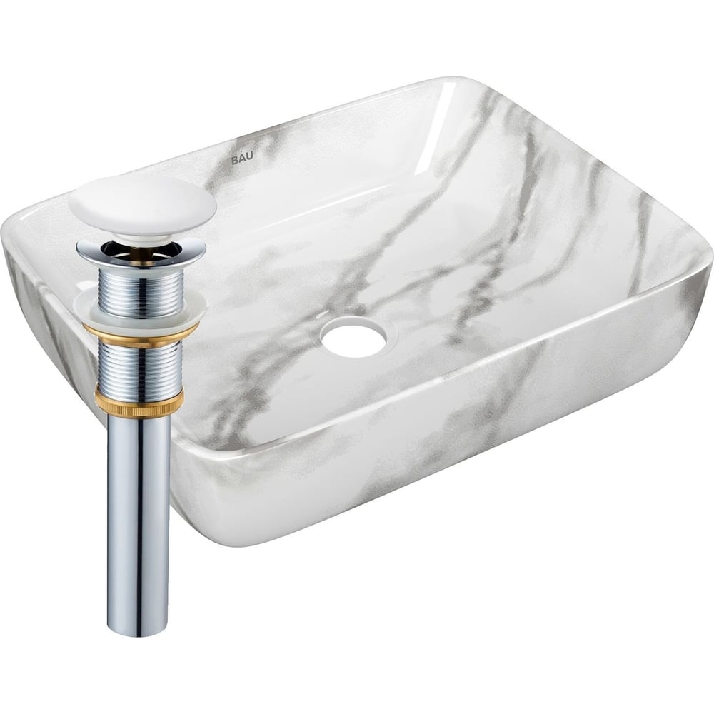 Изображение товара Раковина накладная Bauedge BAU Hotel 51x39 из санфарфора белая