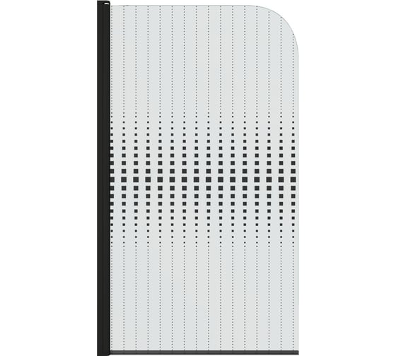 Изображение товара Шторка на ванну Bauedge BAU Dream поворотная 140x80, прозрачное закаленное стекло 6 мм с черная мозаика, черный матовый профиль SB0002B