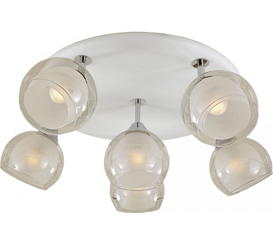 Изображение товара Люстра с поворотными плафонами Citilux Самба белая, хром CL158161