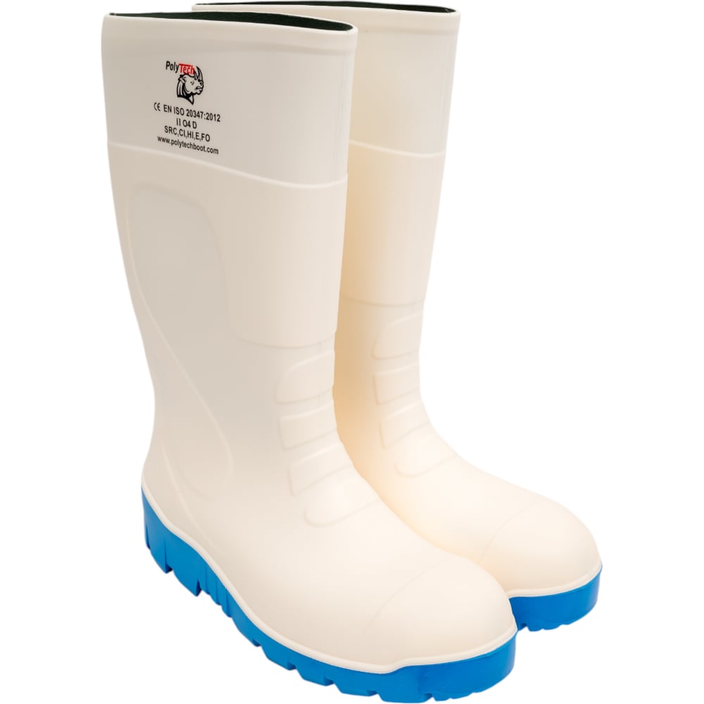 Изображение товара Рабочие сапоги PolyTech O4 бело-синие, размер 46, водонепроницаемые