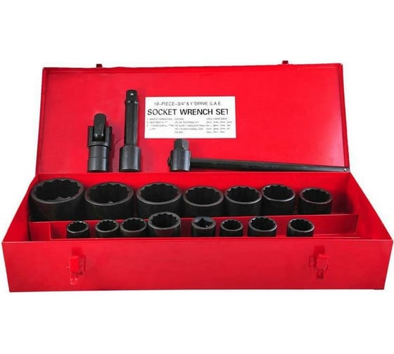 Изображение товара Набор торцевых головок SITOMO N8 30-80 мм, 1", 19 шт, кейс металл 51809