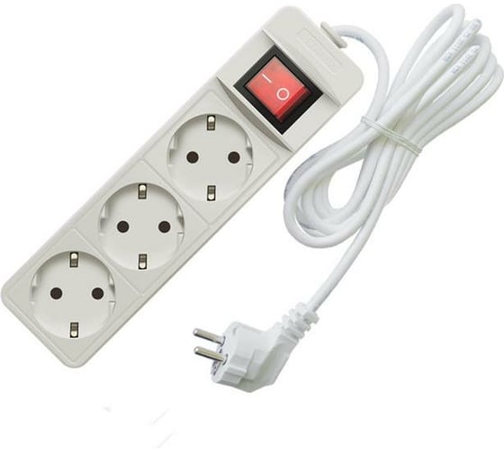 Изображение товара Бытовой удлинитель с выключателем СОЮЗ ТМ, 2200Вт, с/з, ПВС, 7м 481S-7307