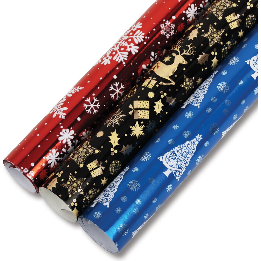 Изображение товара Упаковочная бумага Золотая сказка с эффектами, новогодняя 3 шт., 70x100 см