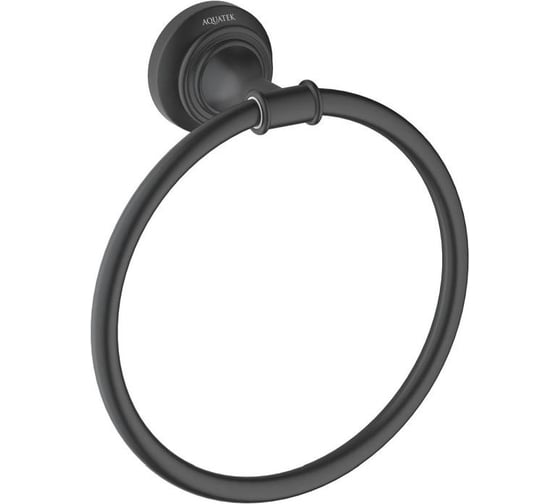 Изображение товара Полотенцедержатель Aquatek КЛАССИК кольцо, матовый черный AQ4512MB 00000135658