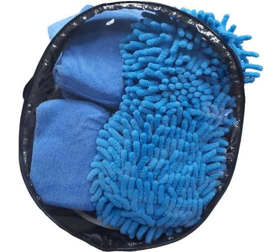 Изображение товара Набор для мойки FINORD ведро 9л, полотенце 40x40см, х2 губка, тряпка 40x40см, сумка FN-8023