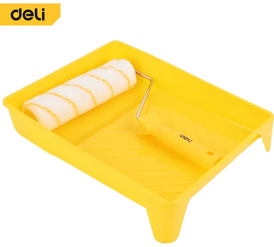 Изображение товара Малярный набор Deli DL509703 (ванночка 435x300x7,5мм, валик из акрилового волокна, бюгель) 130309