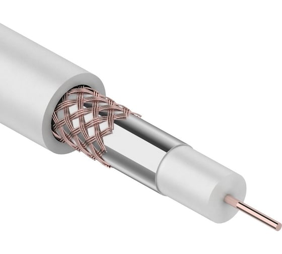 Изображение товара Коаксиальный кабель REXANT RG-59U+Cu 75Ом Cu/Al/Cu 64 процента 305 м белый 01-2651