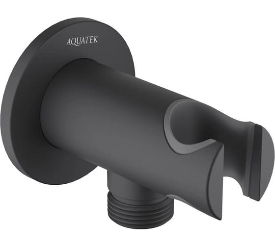 Изображение товара Шланговое подсоединение Aquatek с держателем, матовый черный AQ2460MB 00000135426