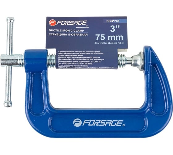 Изображение товара Струбцина G-образная Forsage ''Profi''3''-75мм (вес-0.75кг) F-333113(54251)