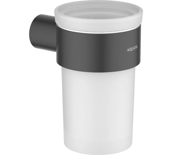 Изображение товара Стакан с держателем Aquatek ЛИРА матовый черный AQ4427MB 00000135613