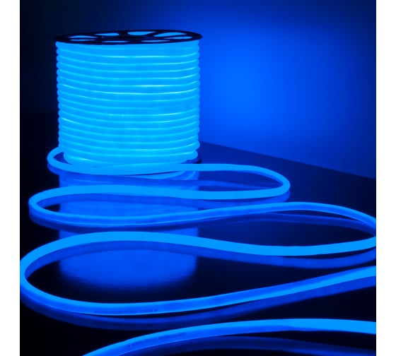Изображение товара Светодиодный гибкий неон Elektrostandard LS003 220V 9.6W 144Led 2835 IP67 16mm круглый синий, 50м a043550