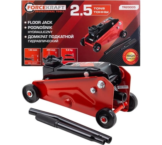 Изображение товара Домкрат подкатной гидравлический Forcekraft 2.5т (h min 140мм, h max 390мм) FK-TR20005(57997)