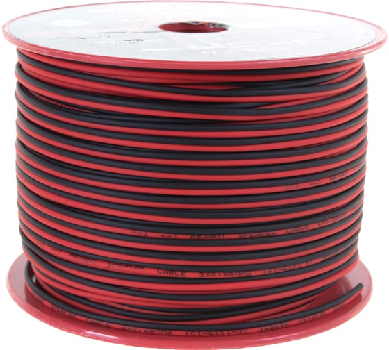 Изображение товара Акустический кабель REXANT ШВПМ 2х0,25 мм2, красно-черный, бухта 100 м 01-6101-3