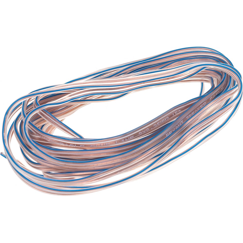 фото Акустический кабель rexant 2х0,35 кв.мм прозрачный blueline м. бухта 5 м 01-6202-3-05