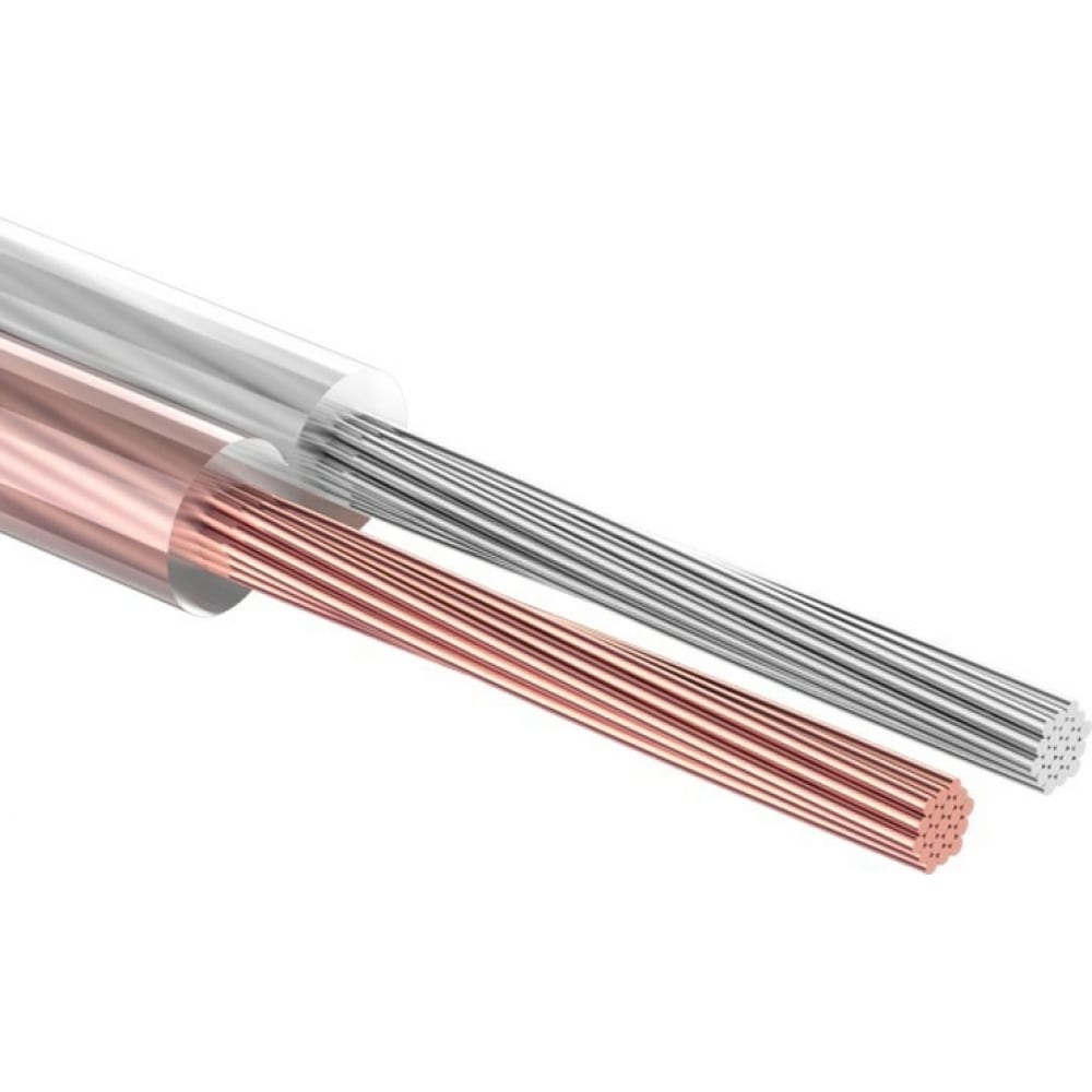 Акустический кабель rexant 2х1,00 мм?, прозрачный silicon м. бухта 5 м 01-6305-05
