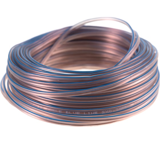 Изображение товара Акустический кабель REXANT 2х0,35 мм2 прозрачный BLUELINE м. бухта 20 м 01-6202-3-20