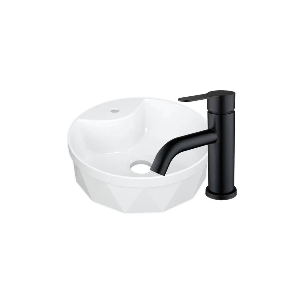 Изображение товара Накладная раковина со смесителем Bauedge BAU Element Cristal белая 400 мм