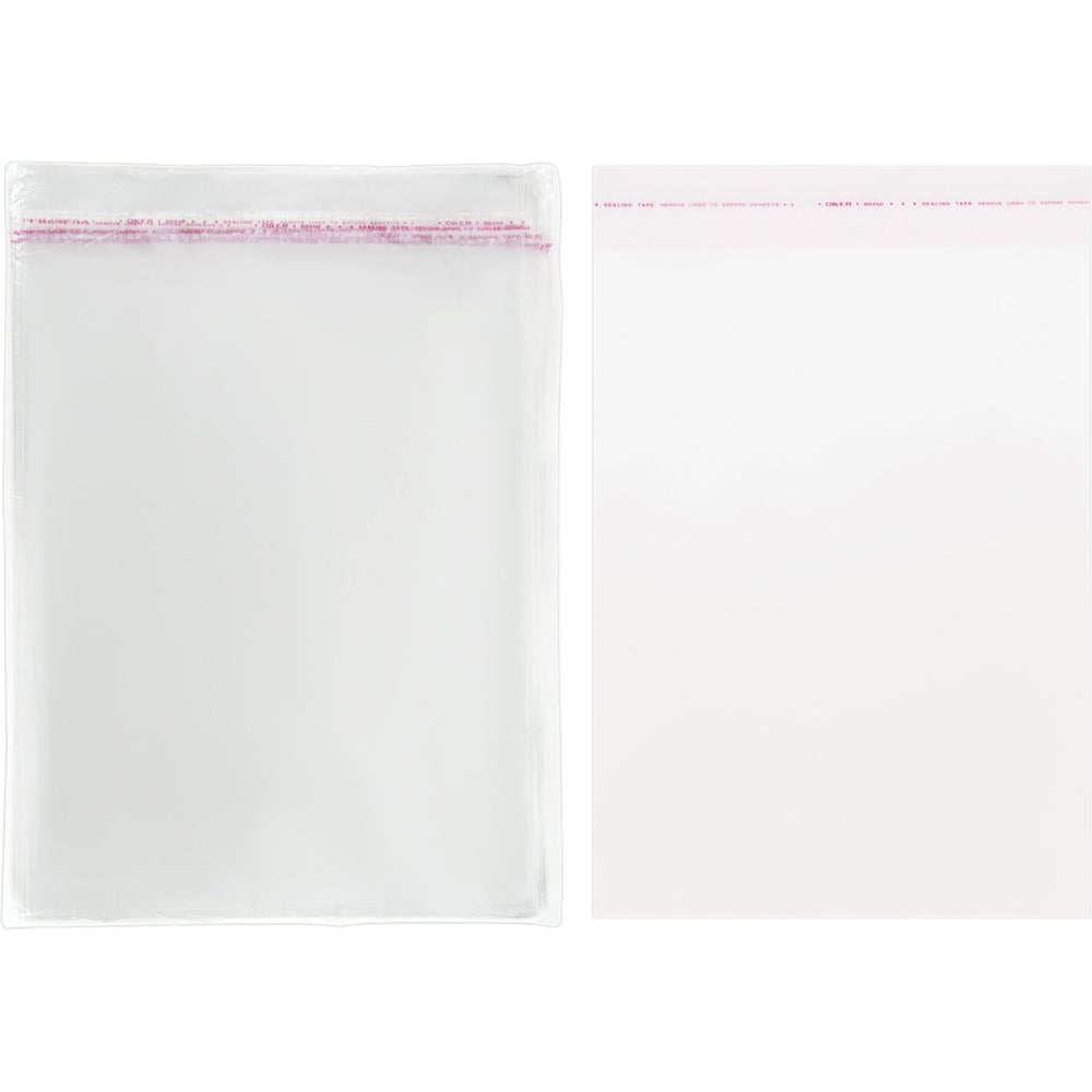 Изображение товара Пакет ОФИСМАГ Бопп с клеевым клапаном 20x25+4 см 100 шт