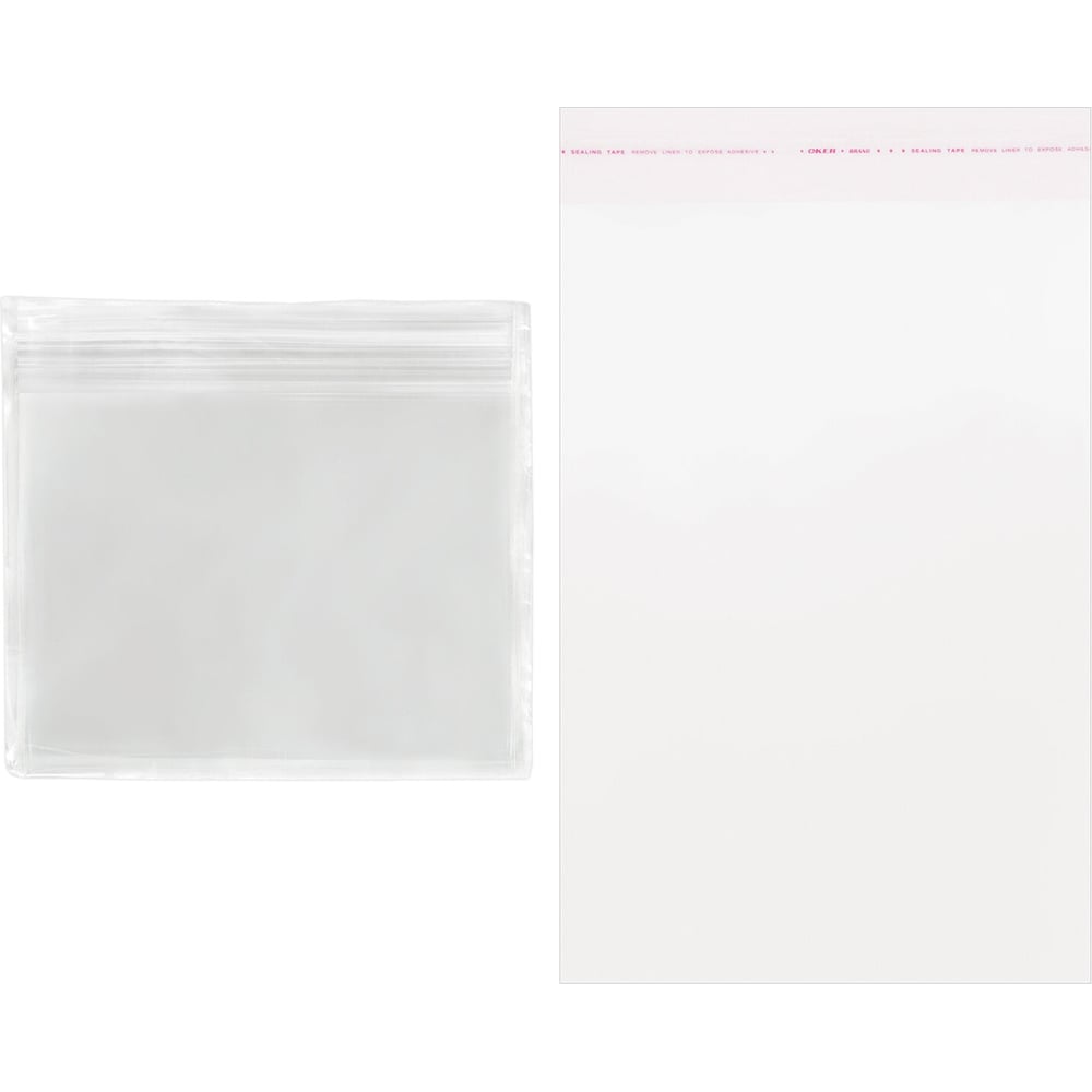 Изображение товара Пакеты ОФИСМАГ Бопп с клеевым клапаном 100 шт. 25x35+4 см толщина 30 мкм