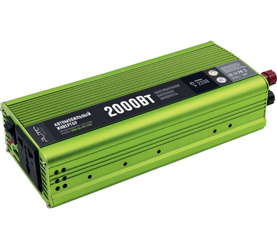 Изображение товара Автомобильный инвертор QUMO преобразователь постоянного тока 12В в переменный ток 220В, модель QAI-904-2000 Inv 004 , максимальная выходная мощность 2000Вт 33797