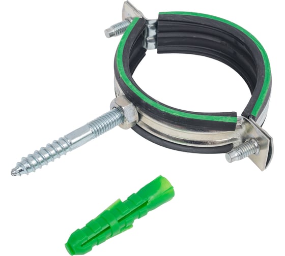 Изображение товара Трубный хомут КРЕП-КОМП 2, М8, шпилька 8x60/гайка М8/дюбель 10x50 14020016