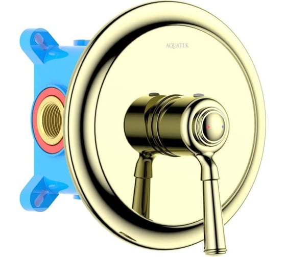 Изображение товара Смеситель для душа Aquatek КЛАССИК внешняя и скрытая часть, полированное золото AQ1566PG 00000135281