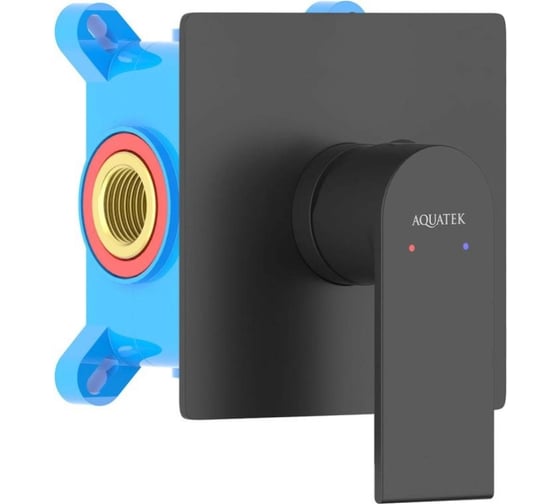 Изображение товара Смеситель для душа Aquatek ЛИРА внешняя и скрытая часть, матовый черный AQ1466MB 00000135241