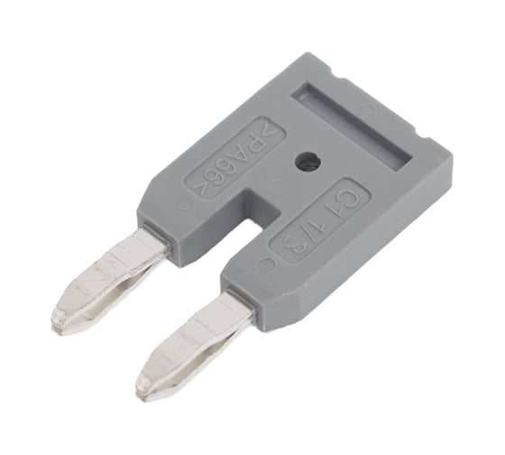 Изображение товара Перемычка для клемм ds Degson 2 полюса,серая, упак. 10шт. DFB2-6.2-11-00Z(H)