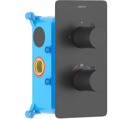 Изображение товара Термостатический смеситель для ванны Aquatek ЕВРОПА внешняя и скрытая часть, матовый черный AQ1392MB 00000135211