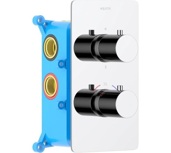 Изображение товара Термостатический смеситель для ванны Aquatek ЕВРОПА 3 режима, внешняя и скрытая часть AQ1393CR 00000135212