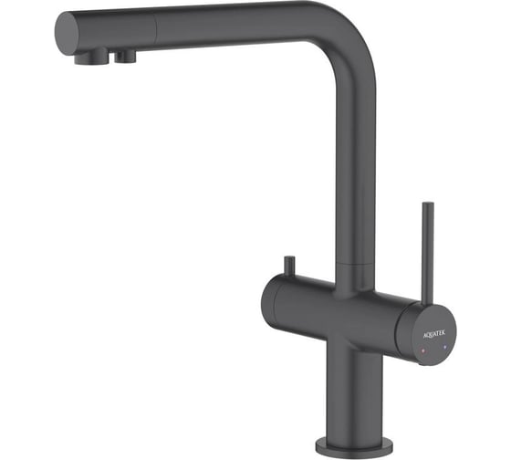 Изображение товара Смеситель для кухни Aquatek ЕВРОПА с подключением к фильтру питьевой воды, матовый черный AQ1385MB 00000135195