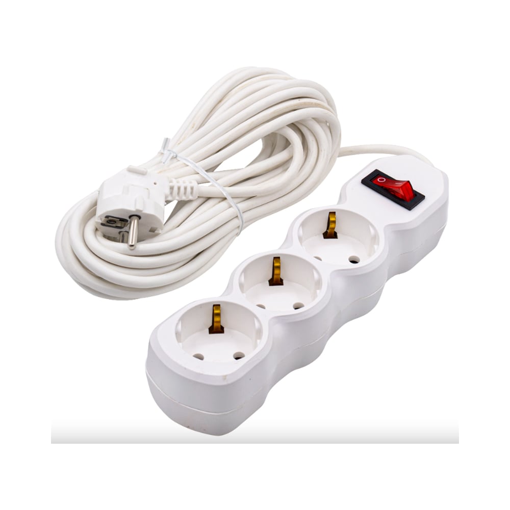 Изображение товара Сетевой удлинитель Very 3 розетки с заземлением и выключателем 10м