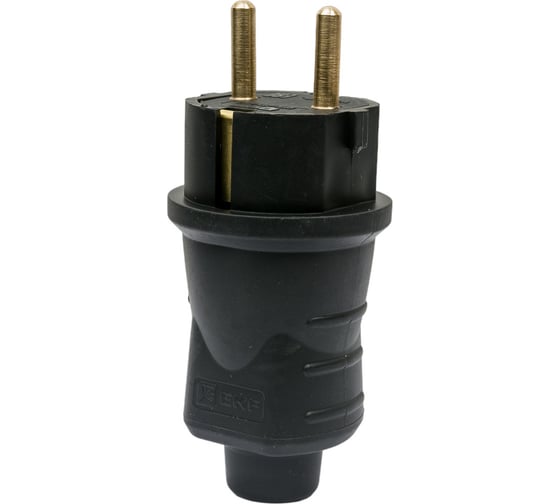 Изображение товара Прямая каучуковая вилка EKF 230В, 2P+PE, 16A, IP44 Марс RPS-011-16-230-44
