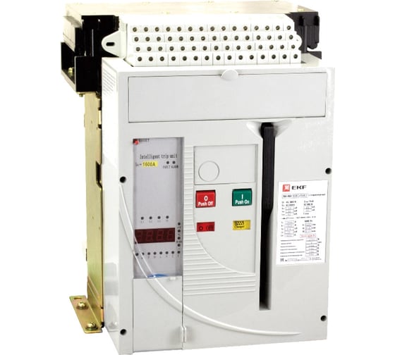 Изображение товара Автоматический выключатель EKF ВА-450 1600/1000А 3P 55кА стационарный mccb450-1600-1000
