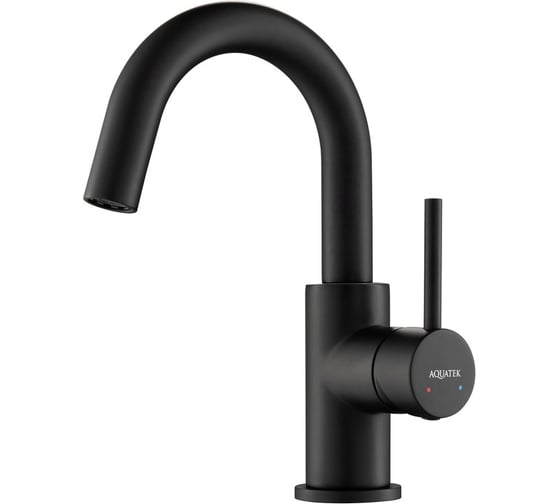 Изображение товара Смеситель для раковины Aquatek ЕВРОПА без донного клапана, матовый черный AQ1307MB 00000135169