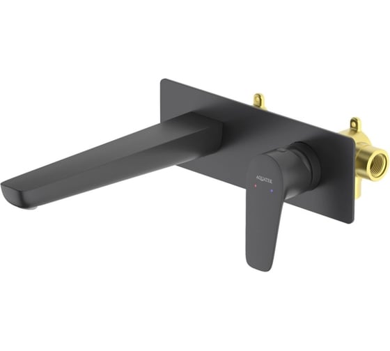 Изображение товара Смеситель для раковины Aquatek БЕТТА настенный, внешняя и скрытая часть, матовый черный AQ1113MB 00000135103