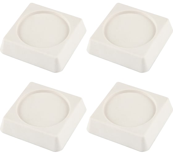 Изображение товара Антивибрационные подставки Рыжий кот 4 шт, квадратные, белый 105614