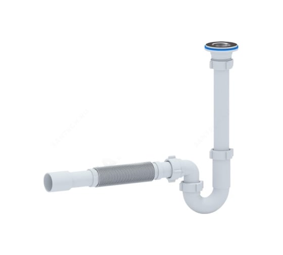 Изображение товара Сифон умывальника АНИ Пласт трубный 1 1/4x32 гофр 32х32/40 нержавеющая сетка DB1015 025-0448