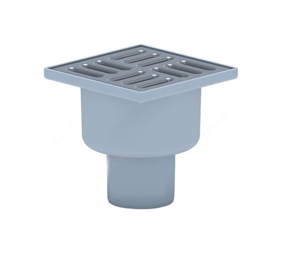Изображение товара Трап нерегулируемый вертикальный выпуск, сухой затвор, Дн 50, пластиковая решетка, 100х100 мм TQ5204 004-0486
