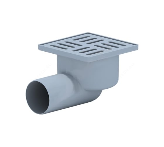 Изображение товара Нерегулируемый трап АНИ Пласт горизонтальный выпуск, гидро-затвор, Дн 50 пластиковая решетка, 100х100 мм TA5104 004-0219