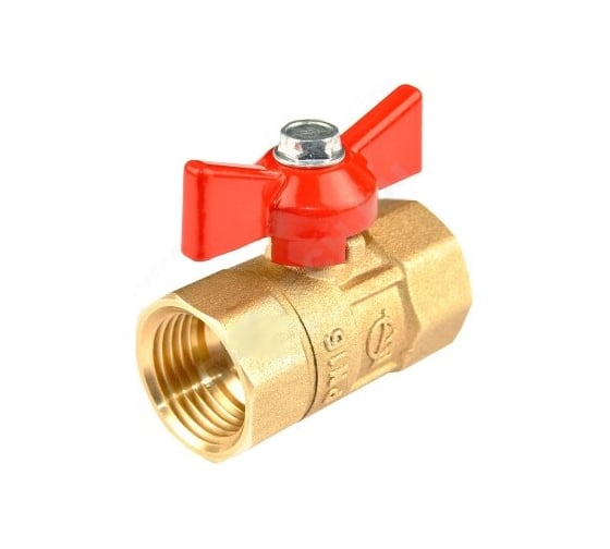 Изображение товара Шаровой кран ГАЛЛОП латунный, ПРАКТИК 130 Ду 25, Ру 16, м/м бабочка 103256 107-5781