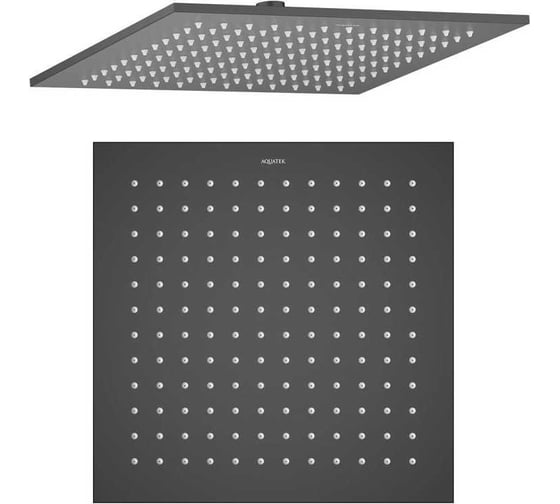 Изображение товара Квадратный верхний душ AQUATEK 300х300х7 мм, матовый черный AQ2078MB 00000135361