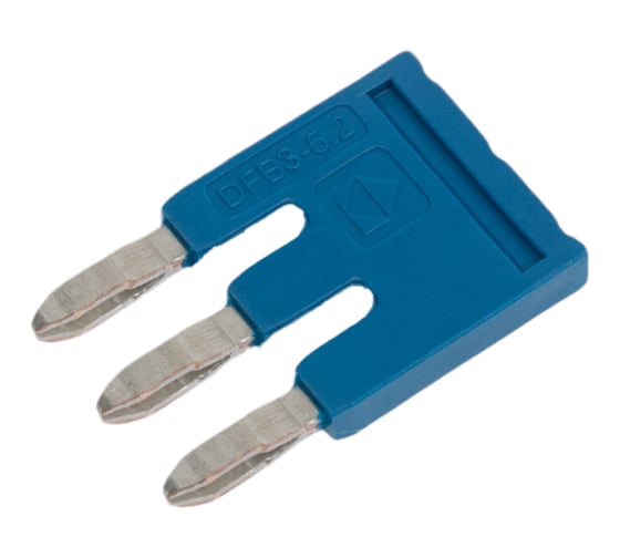 Изображение товара Перемычка штекерная втычная для клемм ds Degson 3 полюса, синяя, упак. 10шт. DFB3-5.2-12-00Z(H)