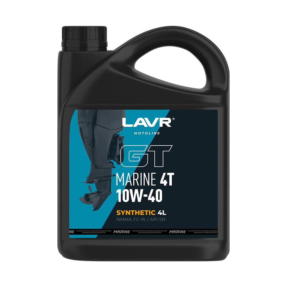 Изображение товара Моторное масло GT Marine SM MOTO 4Т 10W40 4 л LN7790 синтетическое для лодочных двигателей
