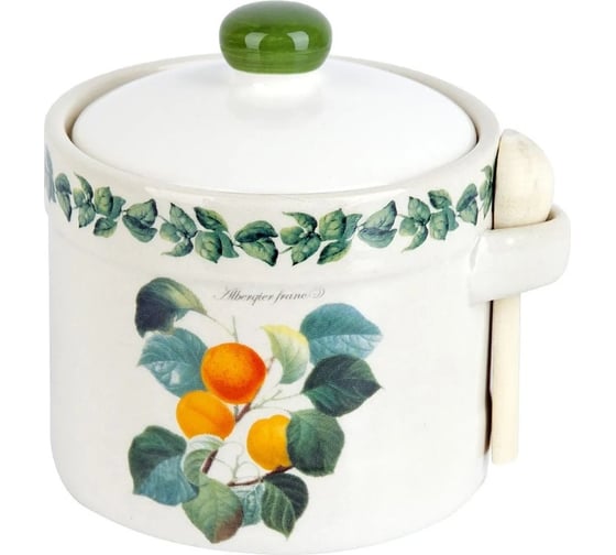 Изображение товара Банка для сыпучих продуктов Dolomite + ложка Fruit Garden 11,5x9,5x11,5 см, 450 мл подарочная упаковка L2521145