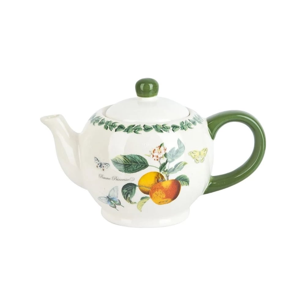 Изображение товара Керамический заварочный чайник Dolomite Fruit Garden 980 мл бело-зеленый