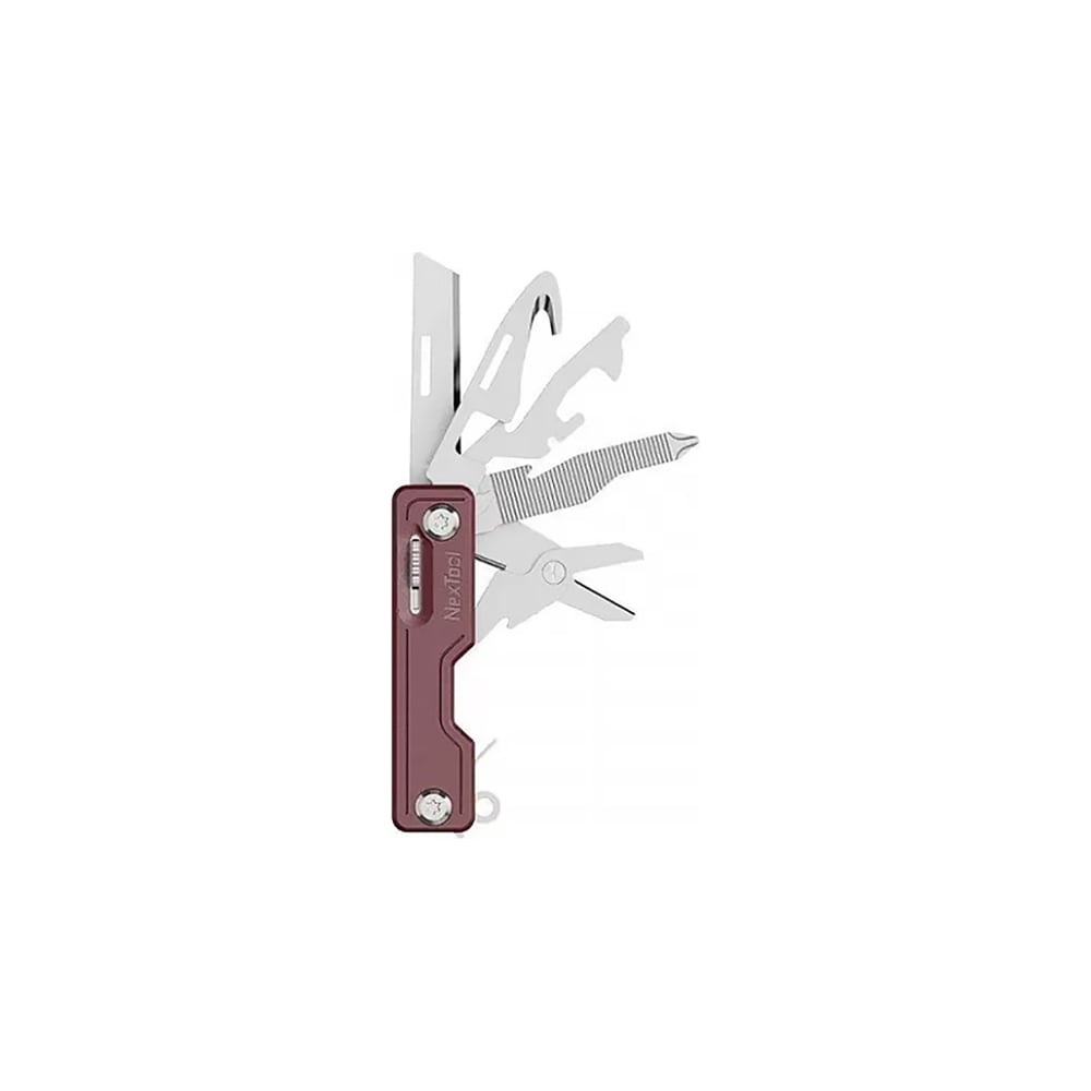 Xiaomi NexTool Multifunction Knife Red (NE20099) – складной многофункциональный нож 10 в 1. Вес составляет всего 88 грамм, а размеры настолько малы, что его можно использовать как брелок для ключей, а так же этот мультитул незаменимая вещь в повседневной жизни, в походе, на охоте или рыбалке. Корпус состоит из прочного, матового ABS пластика, который обволакивает высокопрочную сталь марки 20Cr13 (корпус) и 30Cr13 (нож). Марка стали 30Cr13 (производство Германия) нержавеющая (коррозионно-стойкая). Ножи этой марки стали износостойки, легко переносят удары и не будут раскалываться при пользовании. Перечень функционала: нож (длина лезвия 5 см), аварийный молоток для разбивания стекла, открывалка консервных банок, стропорез (разрежет ремень, веревку, шнурки), ножницы, держатель для телефона (вертикальный и горизонтальный), ключ для извлечения сим-карты, напильник, открывалка для бутылок, отвертка.
