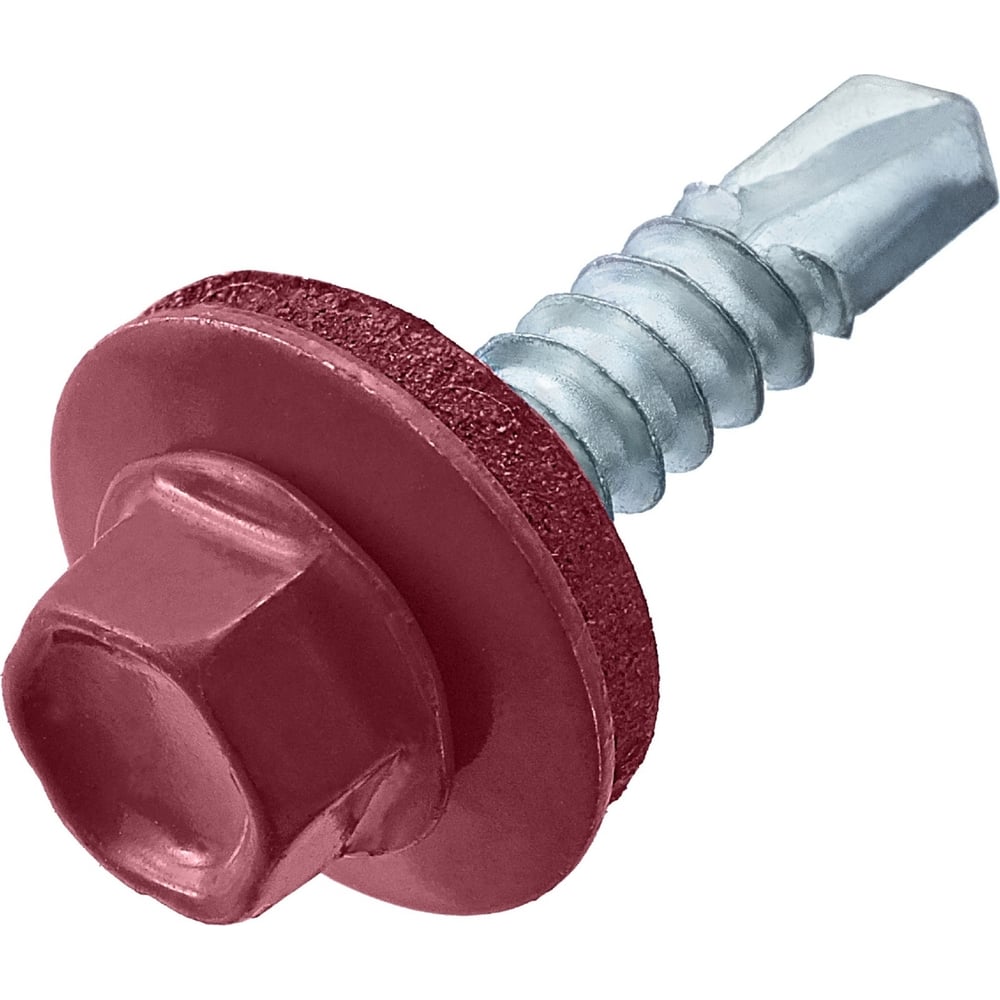 Изображение товара Саморез Стройметиз 4,8x35 мм кровельный винно-красный оцинкованный 15 шт.