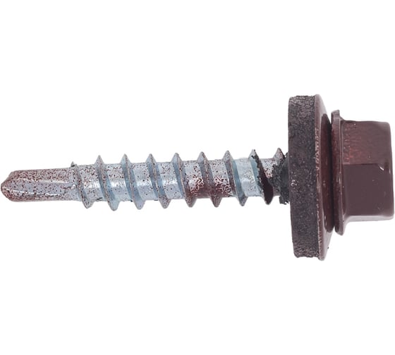 Изображение товара Саморез Стройметиз 4,8x28 мм, кровельный, темно-коричневый (RAL 8017), 20 шт. европодвес 00000069990 2100011